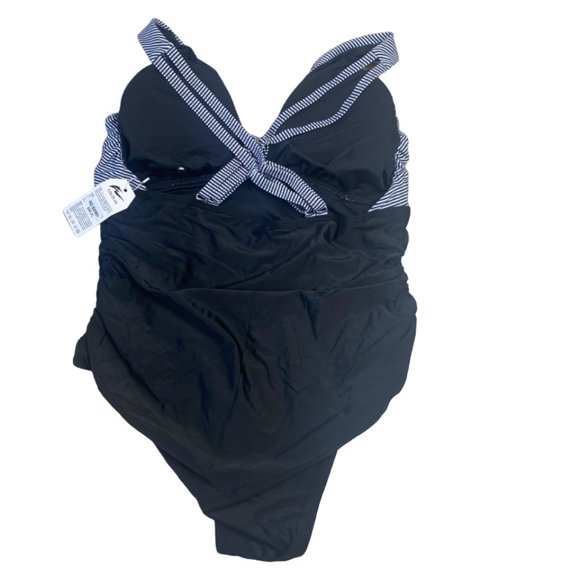 ruched, cross-back swimsuit - Picture 2 of 2